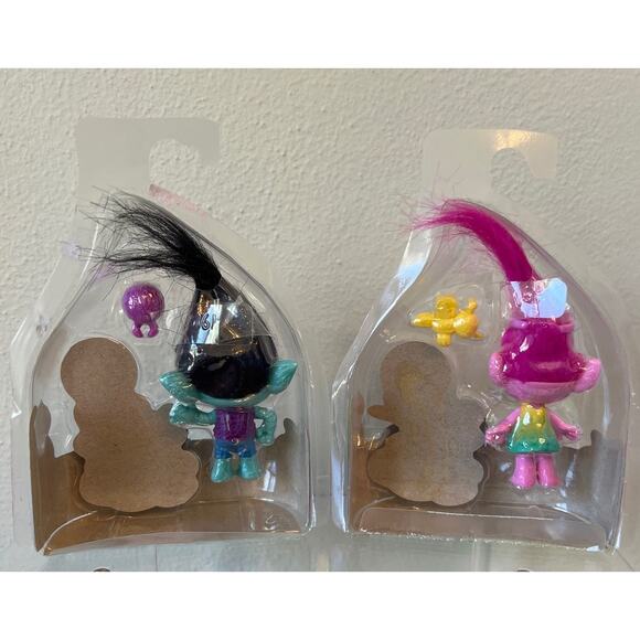 Dreamworks Poppy and Branch Troll Dolls Cake Toppers Toy - Picture 4 of 5